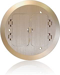 805549-C-D 2G Round Floor Receptacle, 20A Duplex, Brass