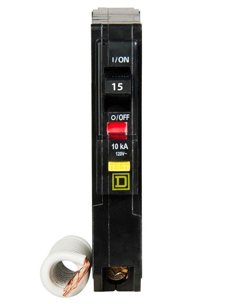 QO115GFI - Square D 15 Amp Single Pole GFCI Circuit Breaker