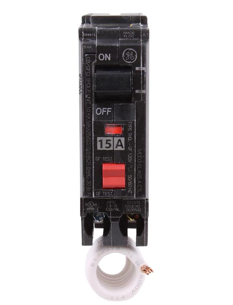 THQL1115GFT - GE 15 Amp Single Pole GFCI Breaker
