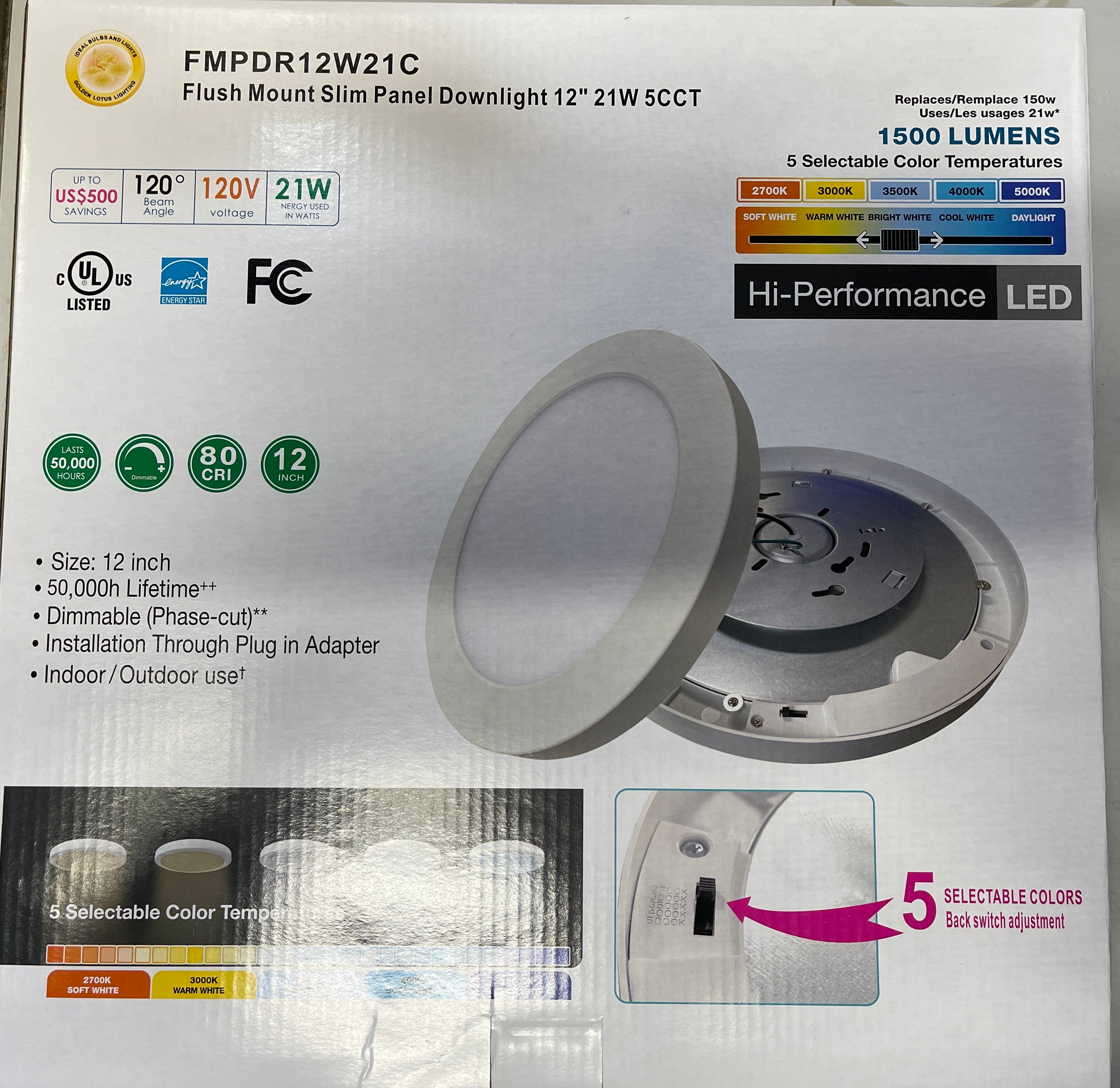 LED 12" 21W 5CCT FMPDR12W21-5CCT