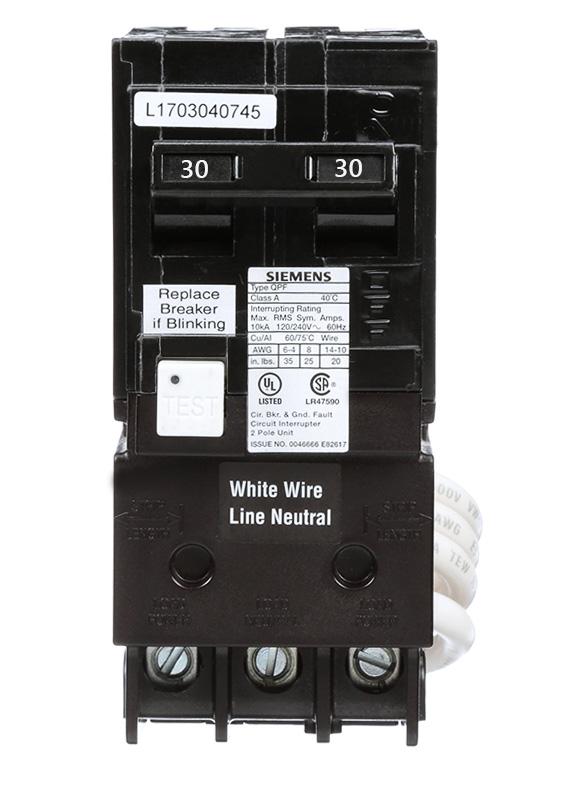 QF230A - Siemens 30 Amp Double Pole 240 Volt GFCI Circuit Breaker