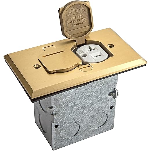 705507-S 1G Floor Receptacle, 20A Duplex, Nickel