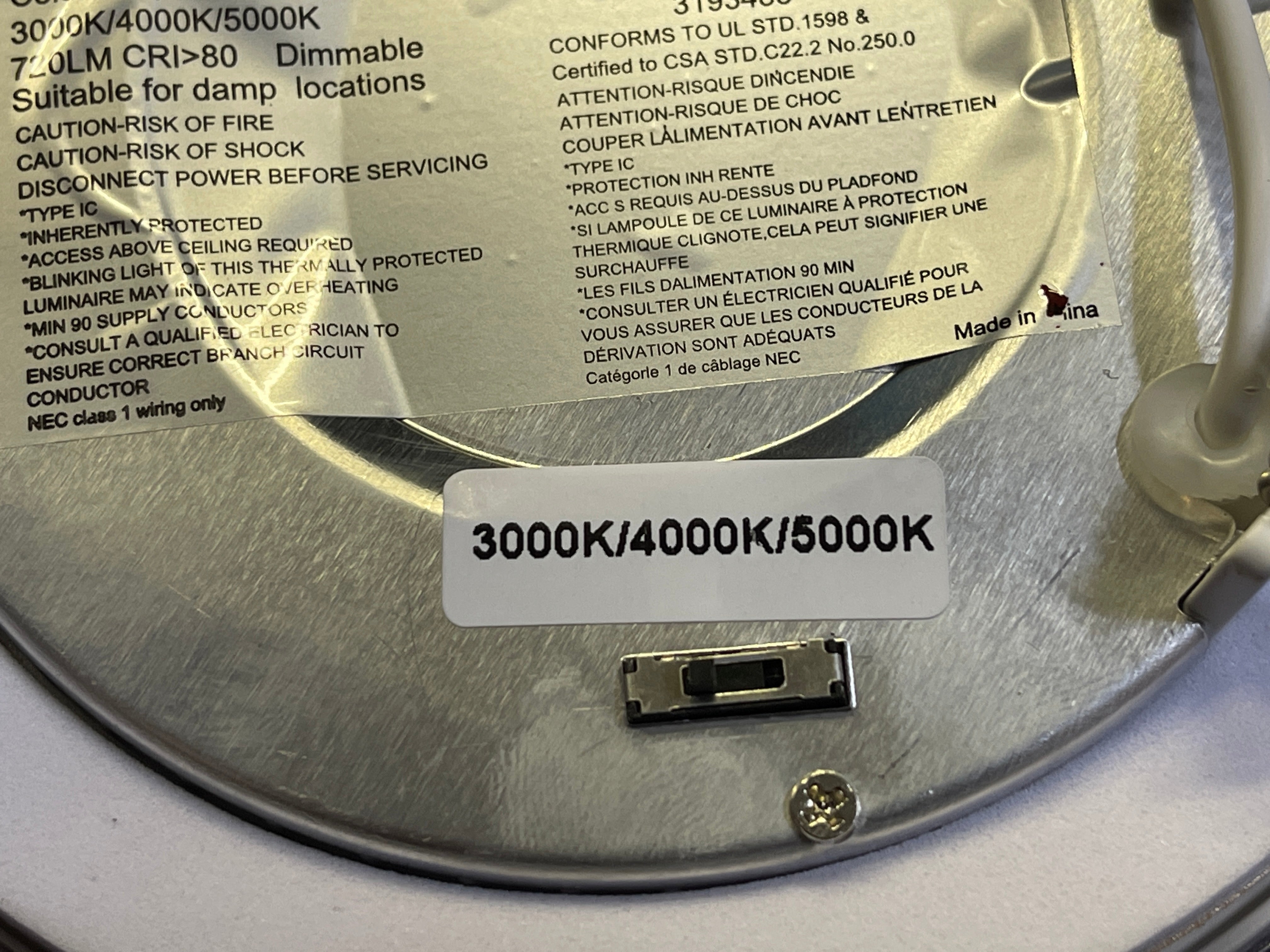 LED Super Thin 6" 3CCT BL6-301-3C WH