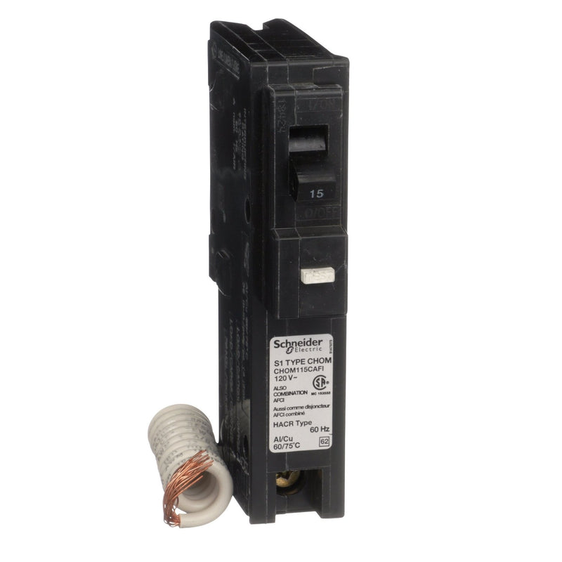 CHOM115PCAFI - HomeLine 15 Amp 1 Pole 120 Volt Plug-In Circuit Breaker
