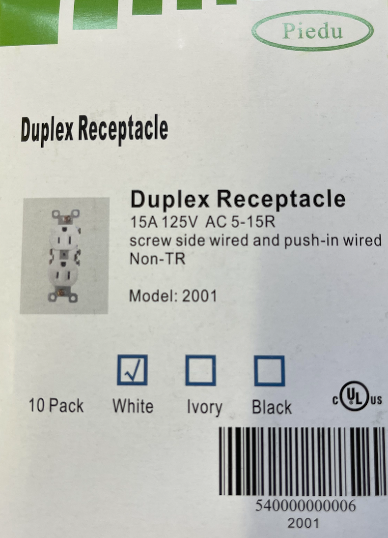 Duplex 15A Non-TR