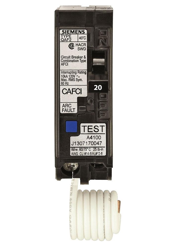 QA120AFCCSA - Siemens 20 Amp Single Pole Combination Arc Fault (AFCI) Breaker